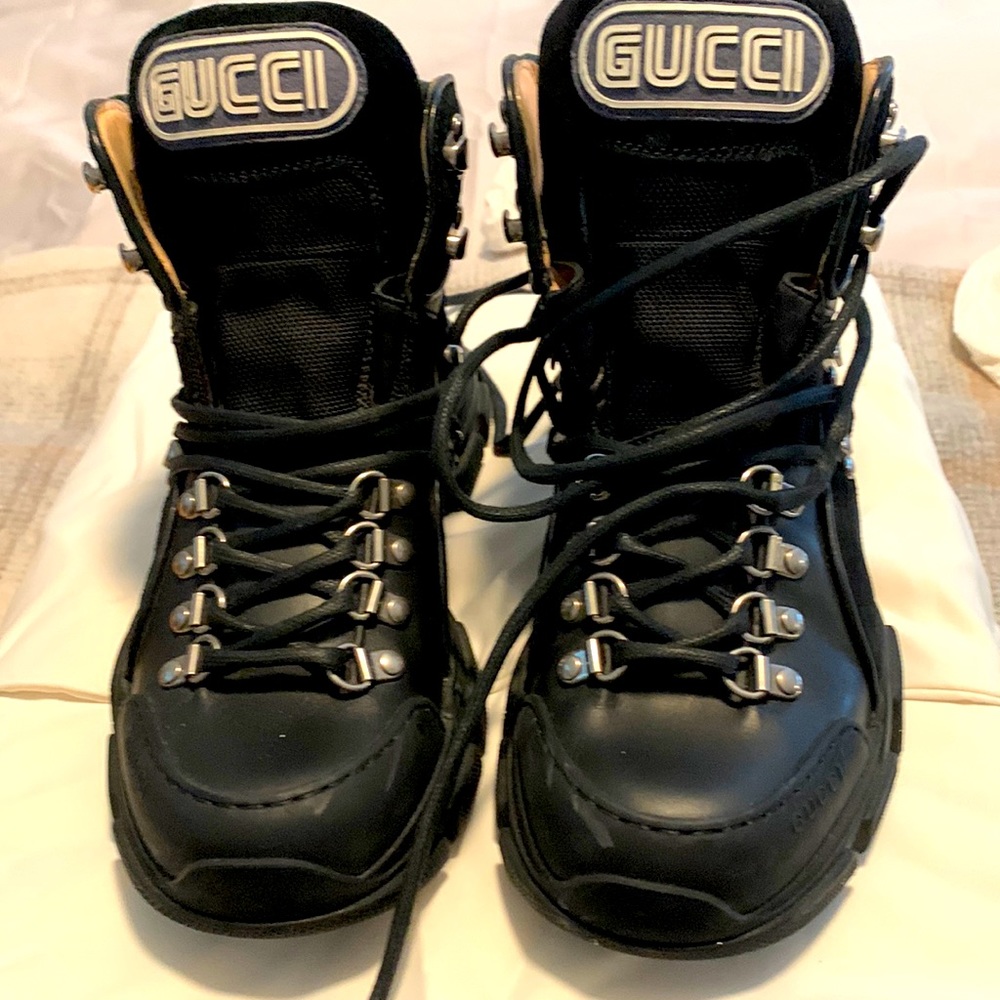 Gucci hiking boots. Hardly used. Original box and shoe bags.